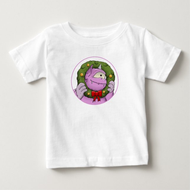 T-shirt Pour Bébé Un monstre Noël Miracle Baby Shirt (Devant)