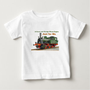 T-shirt Pour Bébé Un moteur à vapeur vert et orange pour moi