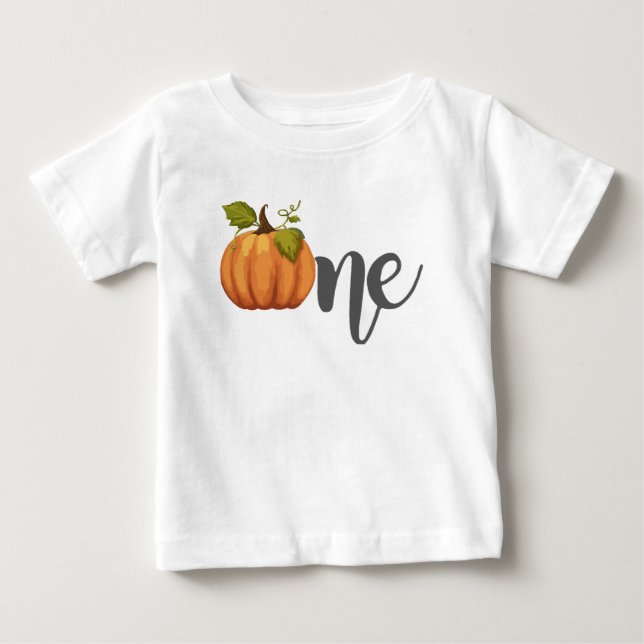 T-shirt Pour Bébé Un petit Citrouille 1er anniversaire halloween (Devant)