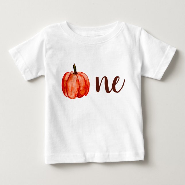 T-shirt Pour Bébé Un petit citrouille orange chute premier anniversa (Devant)
