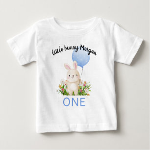 T-shirt Pour Bébé Un Petit Lapin a un an Garçons Simplement Mignons 
