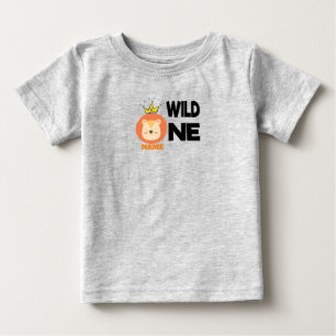 T-shirt Pour Bébé un premier anniversaire sauvage - un lion sauvage 