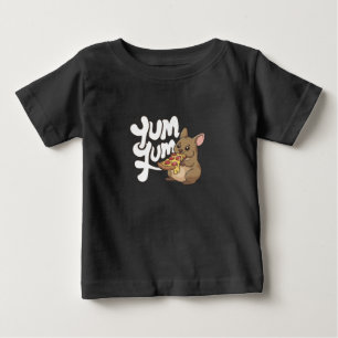 T-shirt Pour Bébé Un Quokka à la pizza