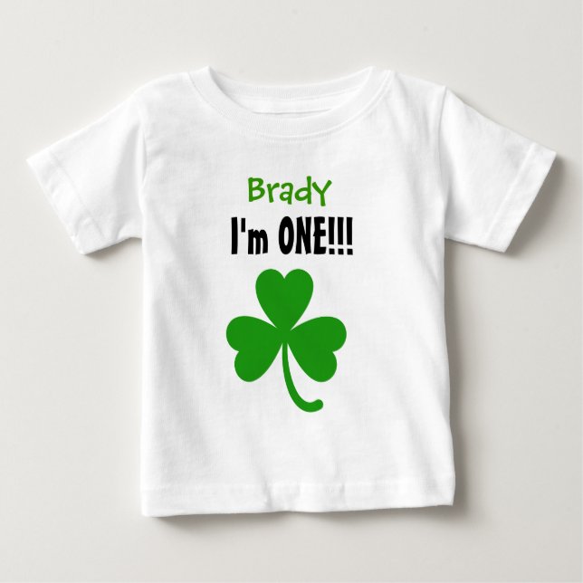 T-shirt Pour Bébé Un shamrock chanceux V05 de ęr anniversaire d'an (Devant)