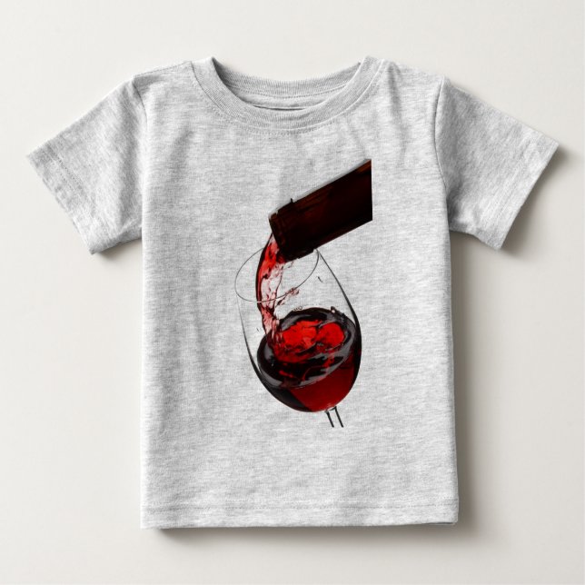 T-shirt Pour Bébé Un verre de vin rouge (Devant)