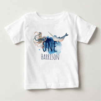 T-shirt Pour Bébé Une chemise d'anniversaire sous la mer