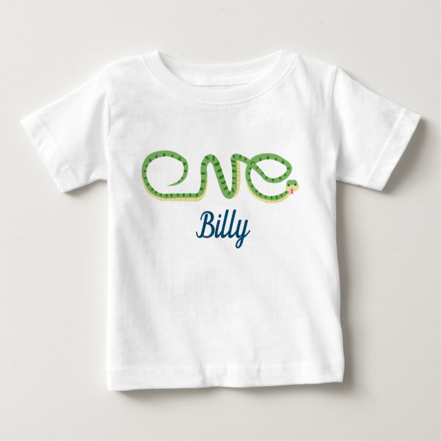T-shirt Pour Bébé Une conception de serpent sauvage avec nom (Devant)