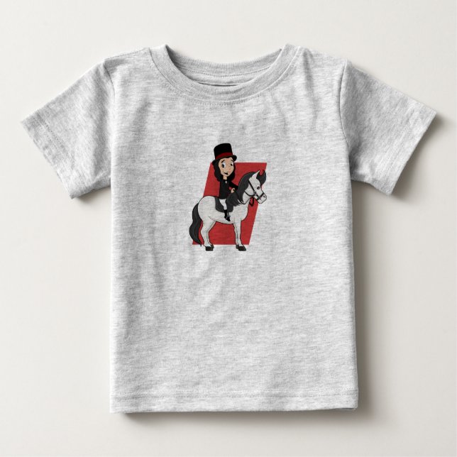 T-shirt Pour Bébé Une fille à cheval dessin animé (Devant)