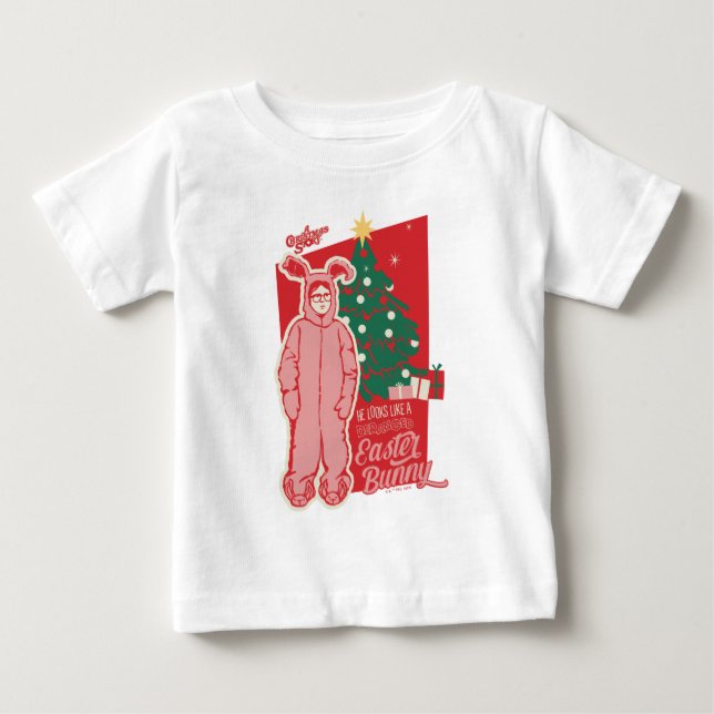 T-shirt Pour Bébé Une histoire de Noël | Lapin De Pâques Dérangé (Devant)