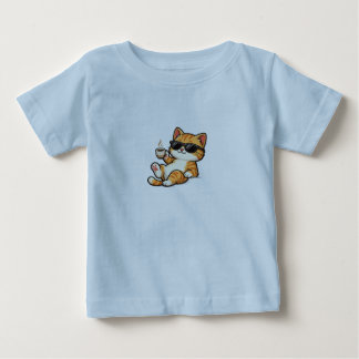 T-shirt Pour Bébé Une jolie image d'un chat sur votre robe.