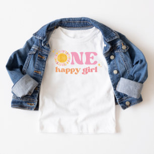 T-shirt Pour Bébé Une joyeuse fille Boho rose soleil 1er anniversair
