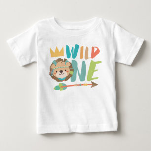 T-shirt Pour Bébé Une lion et flèche sauvages   Boho   un an