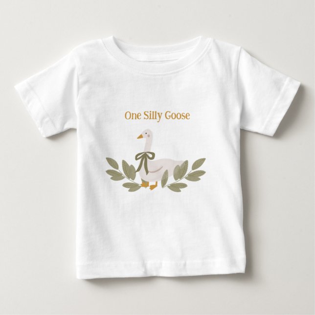 T-shirt Pour Bébé Une oie sotte aux tournesols mignonne (Devant)