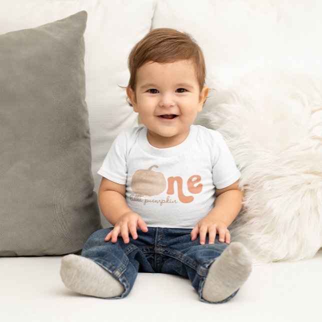 T-shirt Pour Bébé Une Petite Citrouille Orange Fille Anniversaire (Cute Fall Tee)