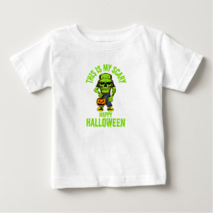 T-shirt Pour Bébé Une saison éffrayante d'Halloween de monstres.