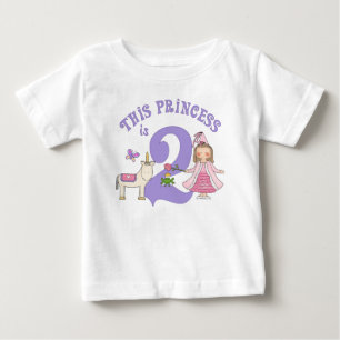 T-shirt Pour Bébé Unicorn Princesse 2e anniversaire