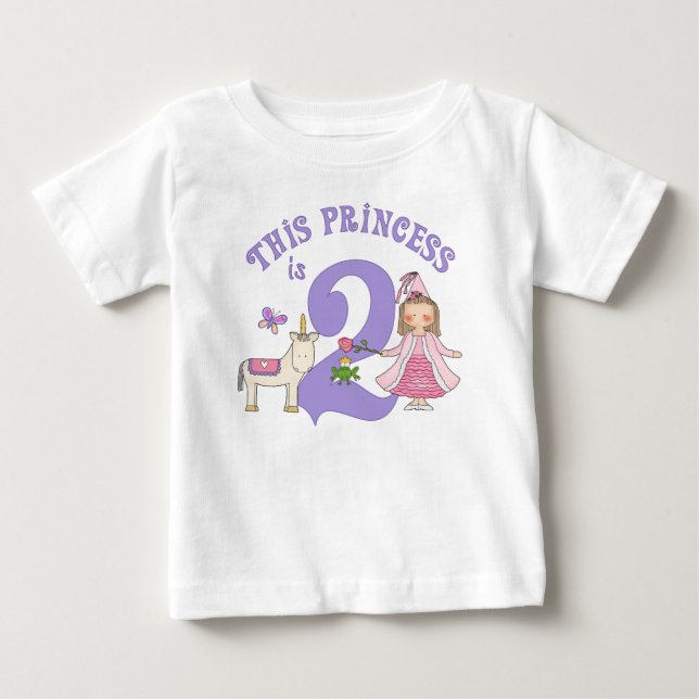 T-shirt Pour Bébé Unicorn Princesse 2e anniversaire (Devant)