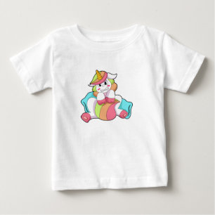 T-shirt Pour Bébé Unicorn shy with Pillow