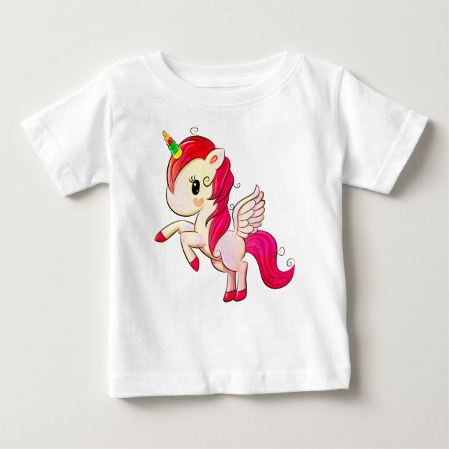 T-shirt Pour Bébé Unicorne (Devant)