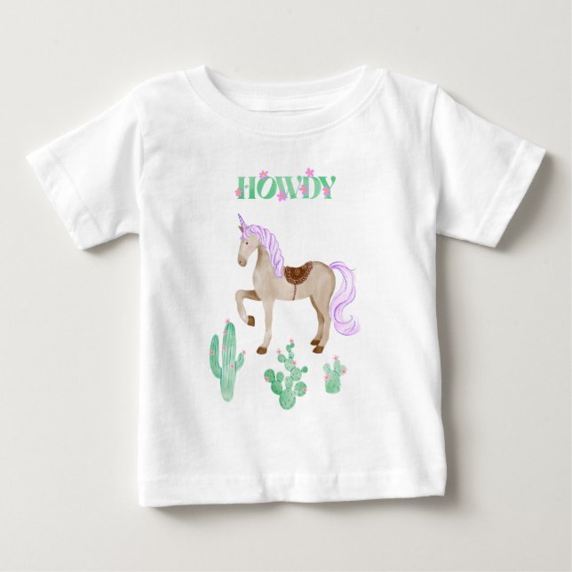 T-shirt Pour Bébé Unicorne amérique de l'ouest (Devant)