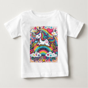 T-shirt Pour Bébé Unicorne arc-en-ciel