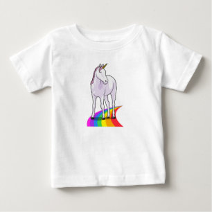 T-shirt Pour Bébé Unicorne avec arc-en-ciel