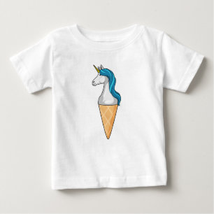 T-shirt Pour Bébé Unicorne avec crème glacée gaufre
