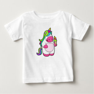 T-shirt Pour Bébé Unicorne avec gaufre Glace