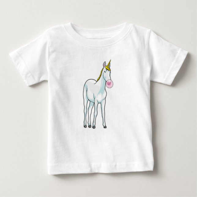 T-shirt Pour Bébé Unicorne Bubble gomme (Devant)