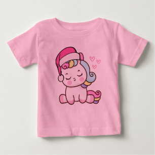 T-shirt Pour Bébé Unicorne de Noël