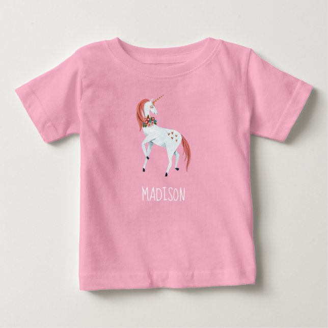 T-shirt Pour Bébé Unicorne mignonne enfants filles (Devant)