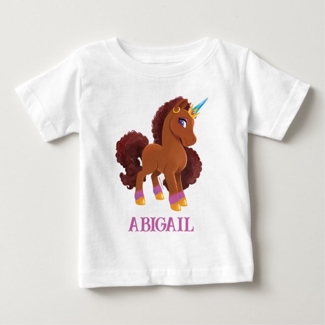 T-shirt Pour Bébé Unique la licorne debout Fière (Devant)
