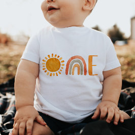 T-shirt Pour Bébé Unique une aquarelle Boho 1er anniversaire