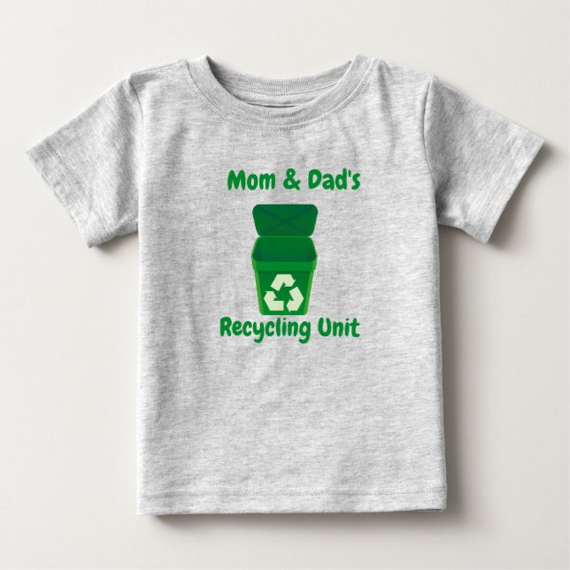 T-shirt Pour Bébé Unité de recyclage de maman et papa (Devant)