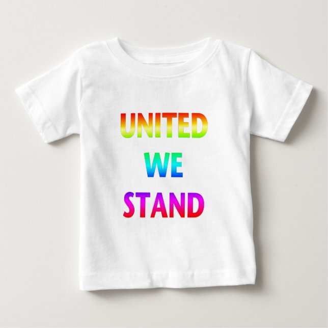 T-shirt Pour Bébé United We Stand Rainbow (Devant)