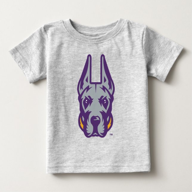 T-shirt Pour Bébé Université d'Albany Chef de la mascotte Great Dane (Devant)