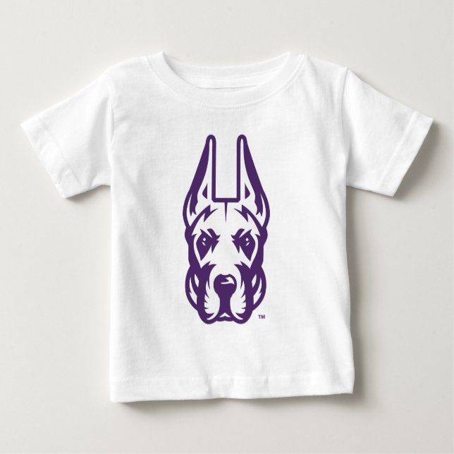 T-shirt Pour Bébé Université d'Albany Chef de la mascotte Great Dane (Devant)