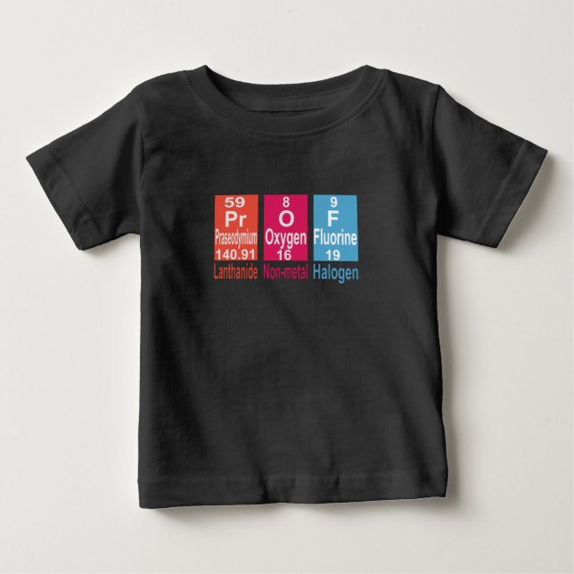 T-SHIRT POUR BÉBÉ UTILISATION D'ÉLÉMENTS SUR LA TABLE PÉRIODIQUE POU (Devant)