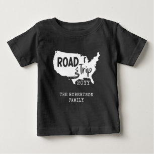 T-shirt Pour Bébé Vacances de famille personnalisées   Carte de road