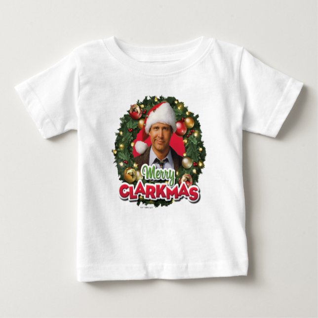 T-shirt Pour Bébé Vacances de Noël | Merry Clarkmas (Devant)
