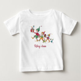 T-shirt Pour Bébé Vacances de Noël personnalisées Blanc