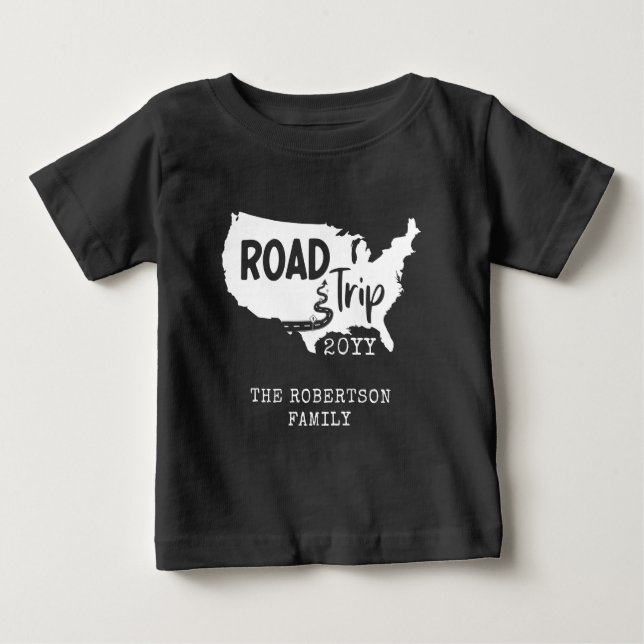 T-shirt Pour Bébé Vacances personnalisées | Family Road Trip USA Car (Devant)
