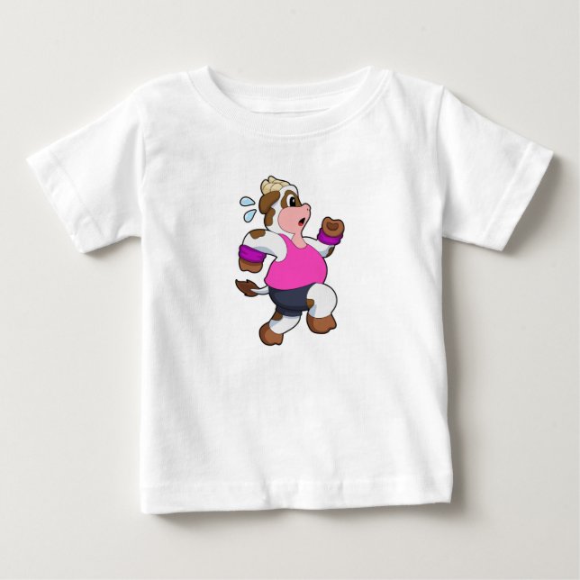 T-shirt Pour Bébé Vache à la course (Devant)
