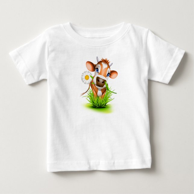 T-shirt Pour Bébé Vache à la marguerite (Devant)