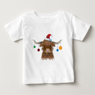 T-shirt Pour Bébé Vache à Noël