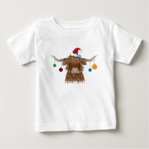 T-shirt Pour Bébé Vache à Noël