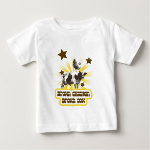 T-shirt Pour Bébé Vache Brown de poulet Brown 2
