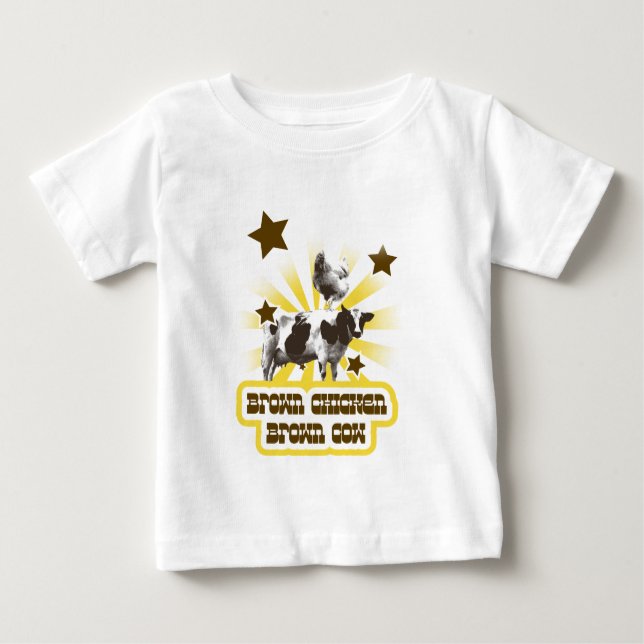 T-shirt Pour Bébé Vache Brown de poulet Brown 2 (Devant)