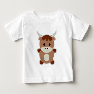 T-shirt Pour Bébé Vache Brown mignonne