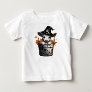 T-SHIRT POUR BÉBÉ VACHE HALLOWEEN ADORABLE DANS UN BUCKET